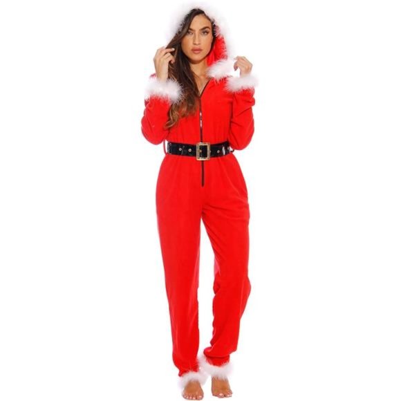 Sexy Holiday Santa Adult Onesie Pajamas - Picture 1 of 3